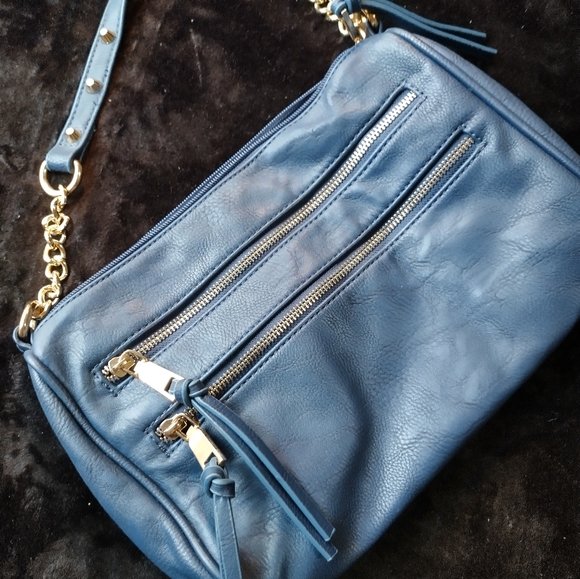 Nine West Navy Purse With Studs. Vegan. - Picture 3 of 10